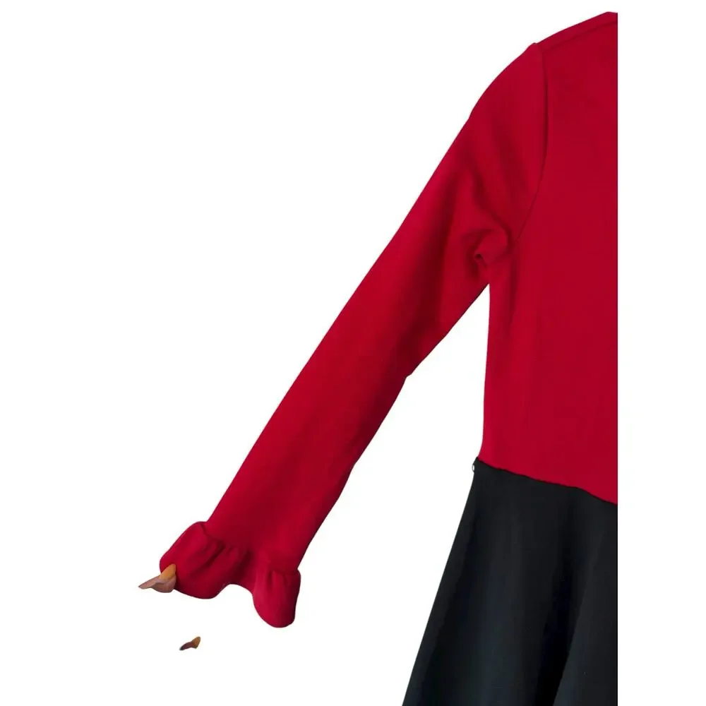 Polo Ralph Lauren Girl's‎ Dress Black Red Holiday Christmas Long Sleeve Large
